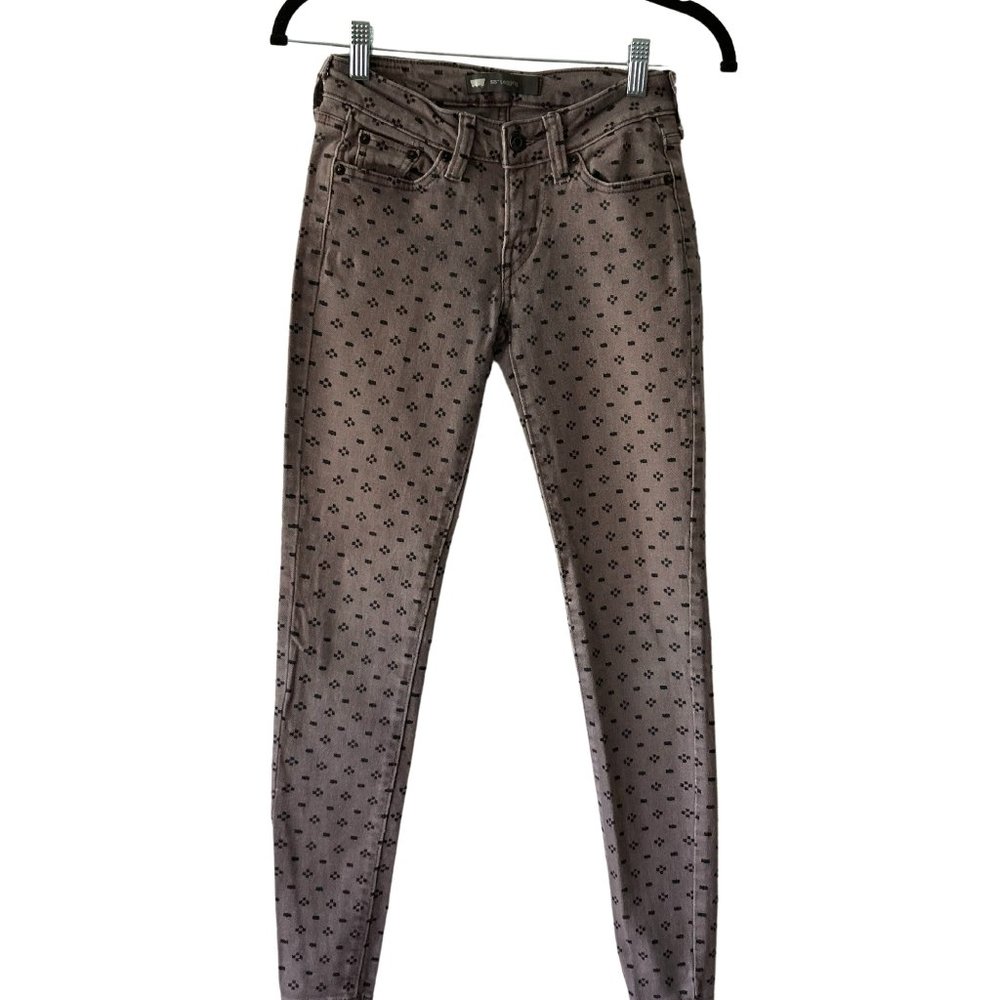 Levi's 535 Denim Dotted Size 1M Gray Dotted Skinny Jeans